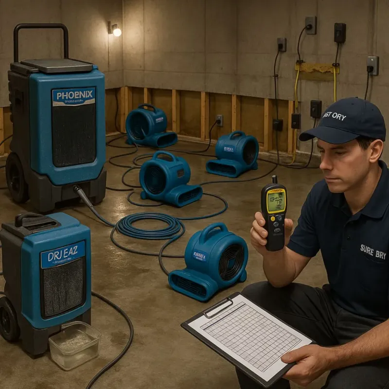 Structural Drying and Dehumidification process in Cowlitz County, WA